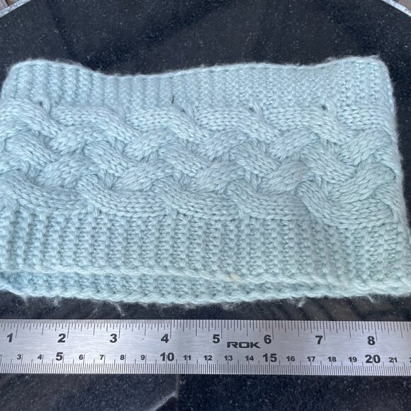 Knitted Cowl & Headband Indigo Cable Snood Blue Heather New Tags. - Picture 10 of 12